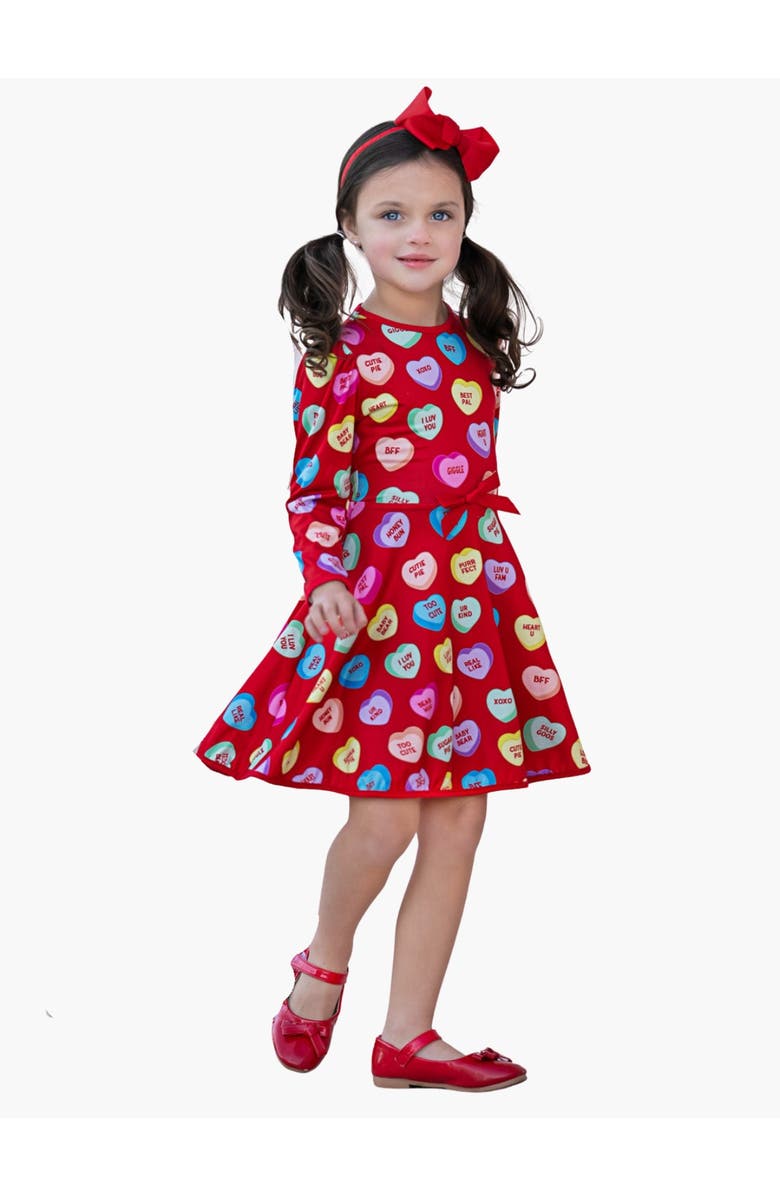 Mia Belle Girls Sweethearts Sweet Pea Darling Valentine Dress, Main, color, 