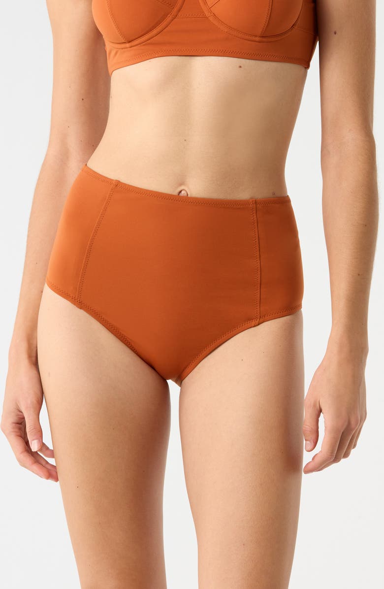 Ulla Johnson Zahara High Waist Bikini Bottoms, Main, color, Sienna