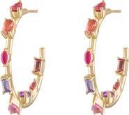 EDEN PRESLEY Mini Goddess Pink Sapphire Hoop Earrings