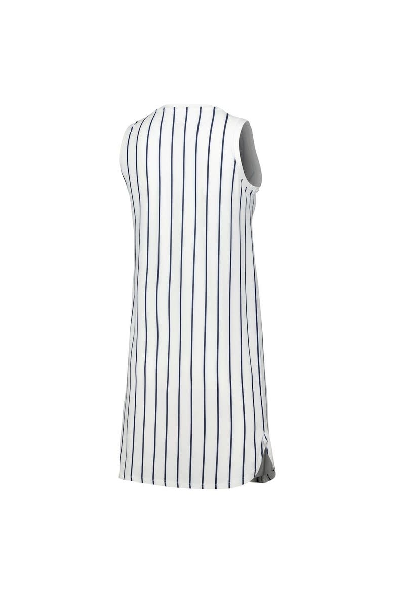 Women's Concepts Sport White New York Yankees Reel Pinstripe Knit Sleeveless Nightshirt, Alternate, color, White