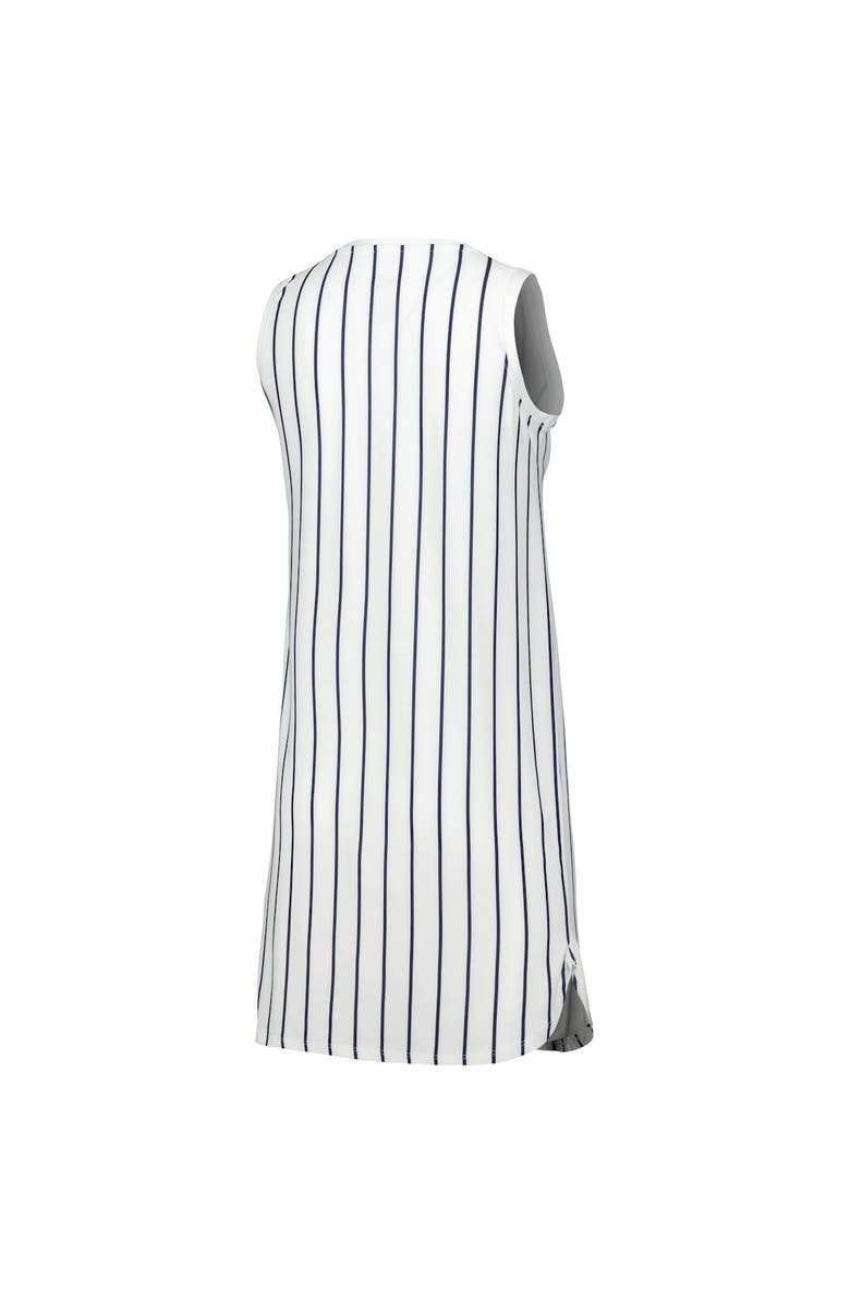 CONCEPTS SPORT Women's Concepts Sport White New York Yankees Reel Pinstripe Knit Sleeveless Nightshirt, Alternate, color, White