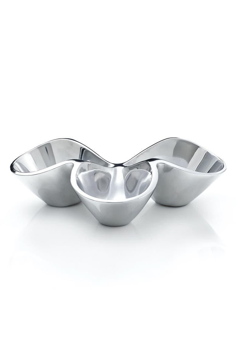 Nambé Bella Trio Condiment Server, Main, color, Silver