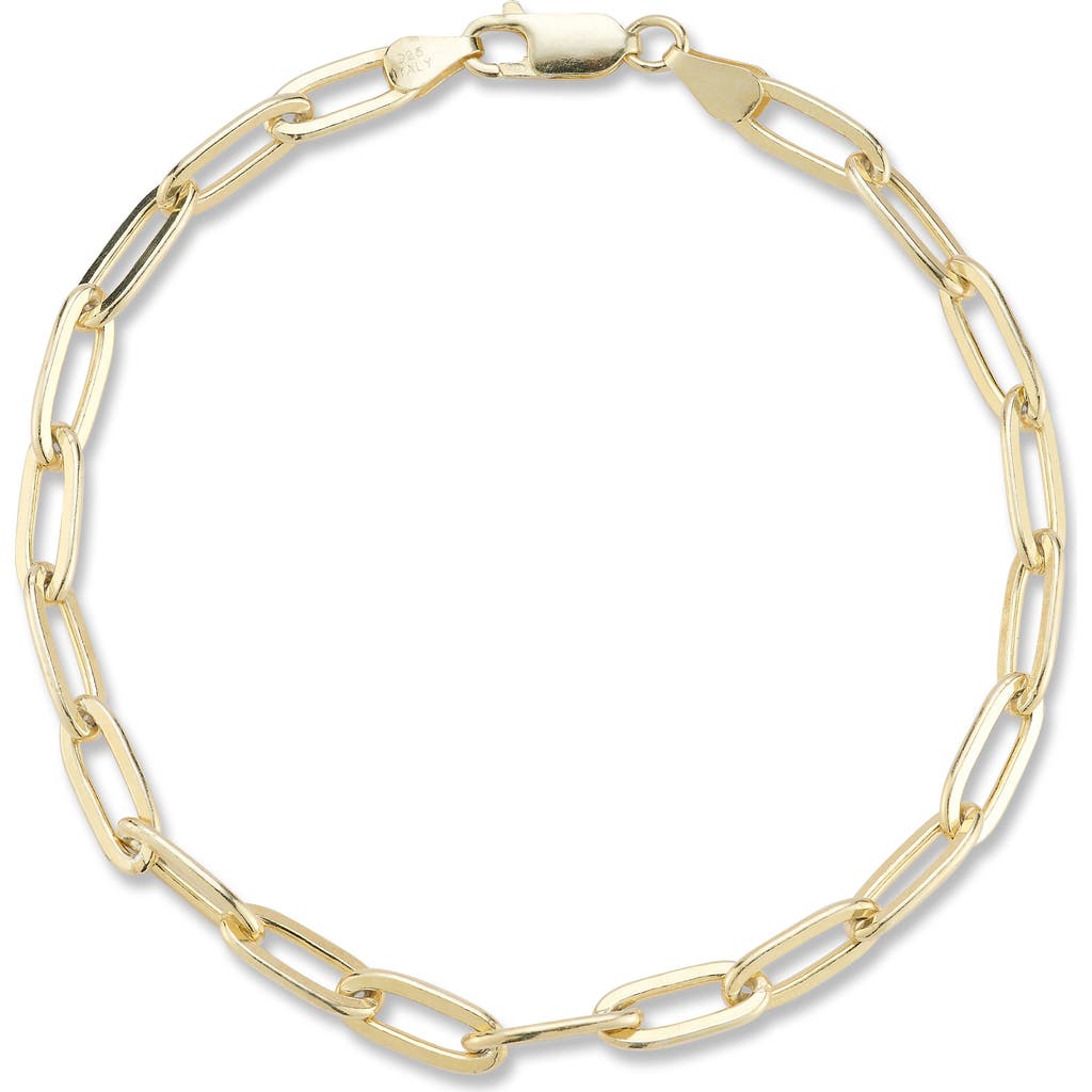 Yield Of Men 3mm Paper Clip Chain Bracelet In Gold