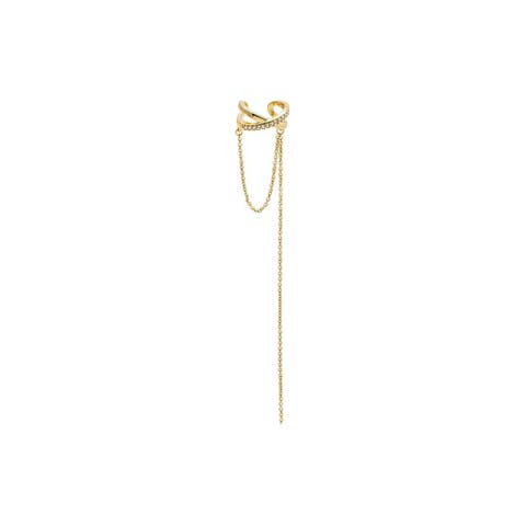 Pavé Ball Chain X Ear Cuff