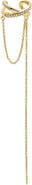 BY ADINA EDEN Pavé Ball Chain X Ear Cuff