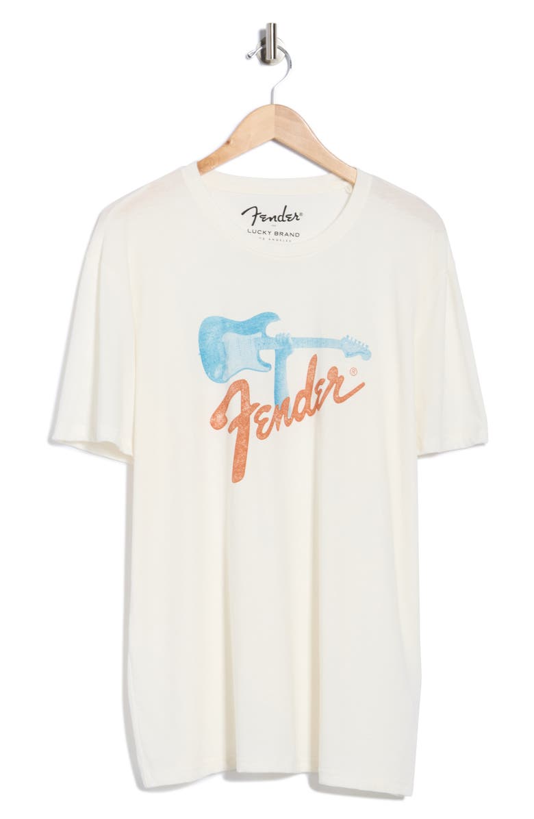 Lucky Brand Fender Photo Guitar Graphic T-Shirt, Alternate, color, Gardenia