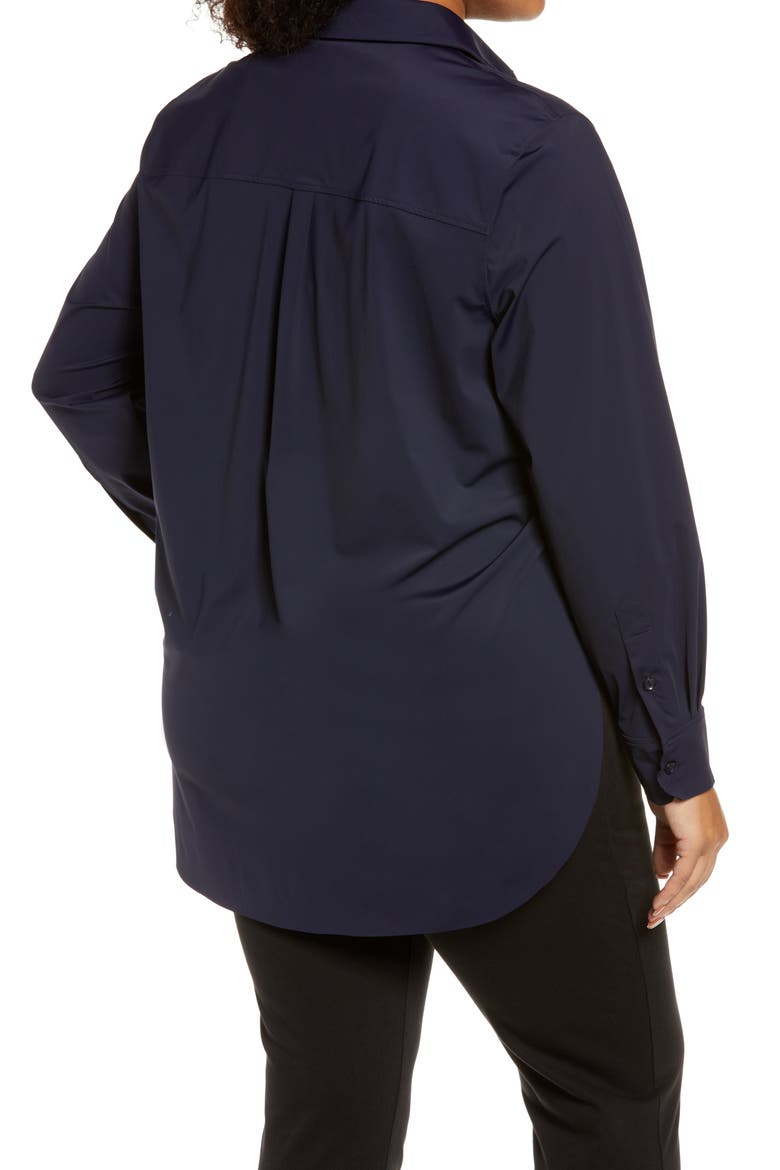 'Lyssentials Schiffer Button-Up Shirt, Alternate, color, TRUE NAVY