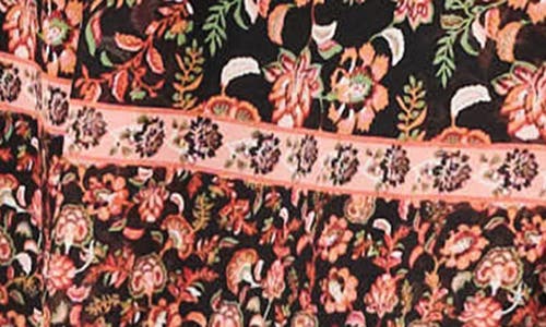 Gibsonlook The Leyla Floral Print Long Sleeve Maxi Dress In Brown