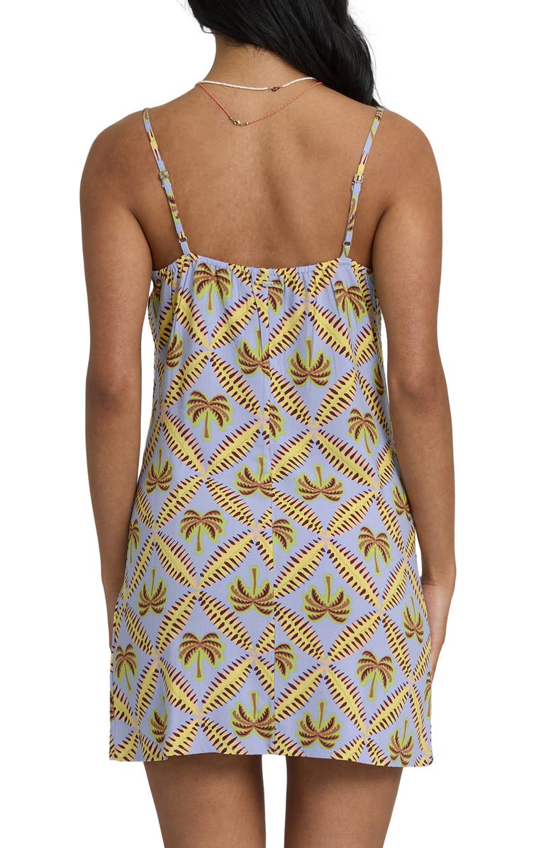 Billabong Tidal Crush Palm Tree Minidress, Alternate, color, Twilight Blue