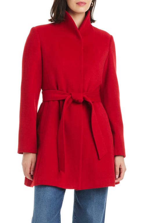 Kate Spade New York High Neck Belted Coat In Red