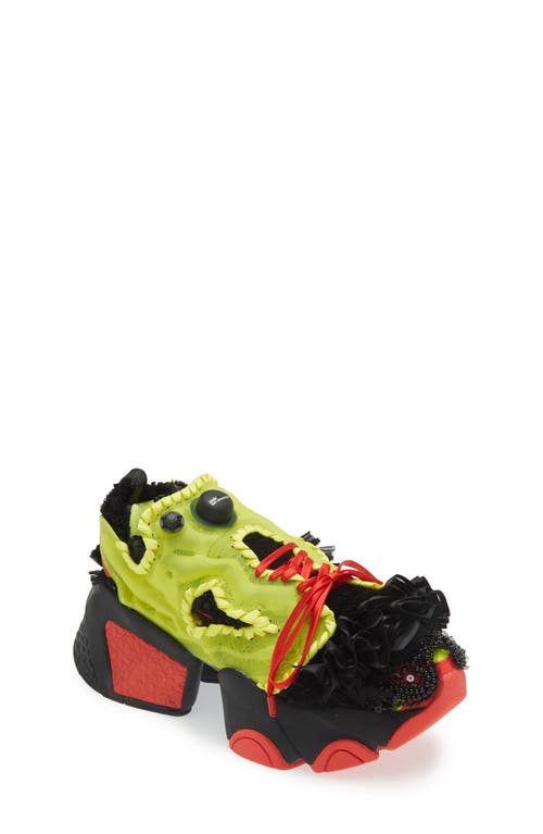 Noir Kei Ninomiya Ruffle Beaded Platform Sneaker in Black Multi 