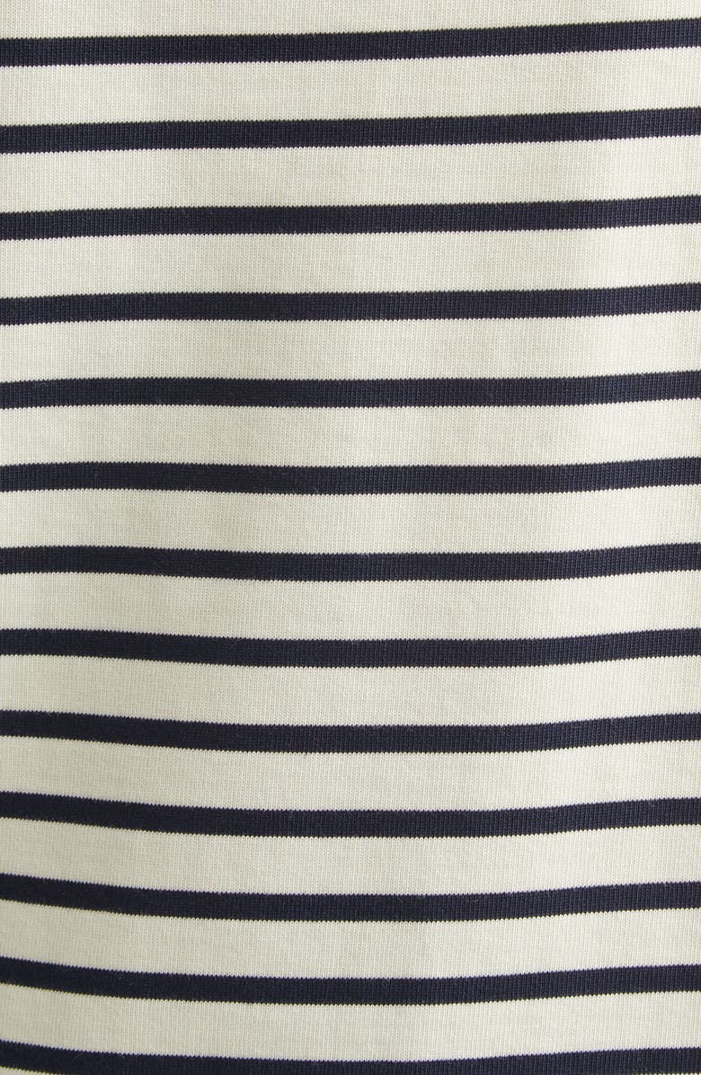 Veronica Beard Rhue Embroidered Hem T-Shirt Dress, Alternate, color, Dove Navy Stripe