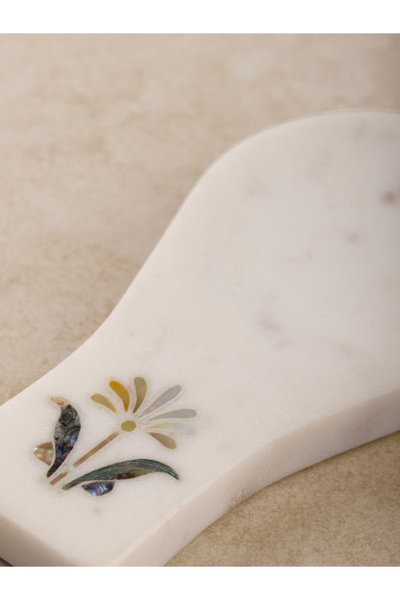 Jaipore Marble Spoon Rest - Small, Alternate, color, Ivory White