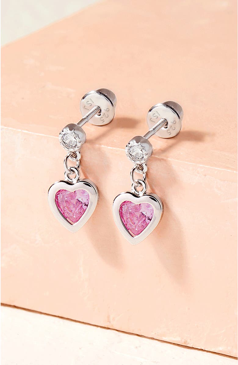 In Season Jewelry My First Dangle Hearts Girl Earrings, Alternate, color, Pink