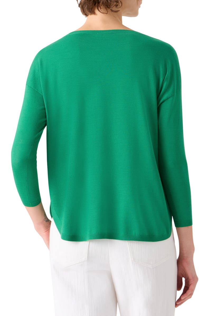 Akris punto Drop Shoulder Virgin Wool Sweater, Alternate, color, Green