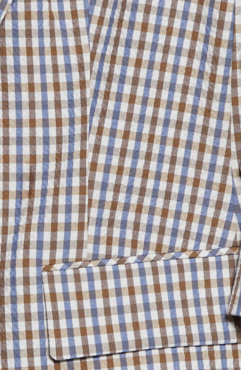Veronica Beard Clayton Check Stretch Cotton Dickey Jacket, Alternate, color, Acorn Multi