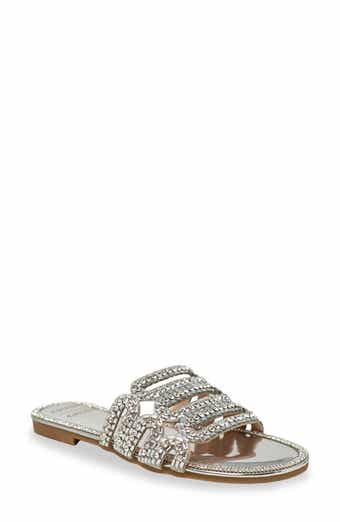 Rhinestone Embellished Slide Sandal