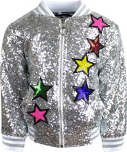 Lola + The Boys Girls Unicorn Sequin Bomber