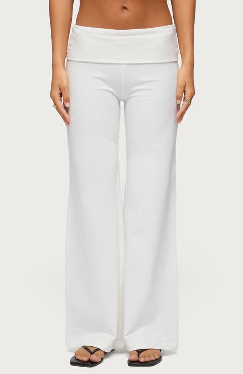 Wide Leg Foldover Pants