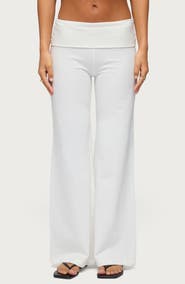 EDIKTED Wide Leg Foldover Pants