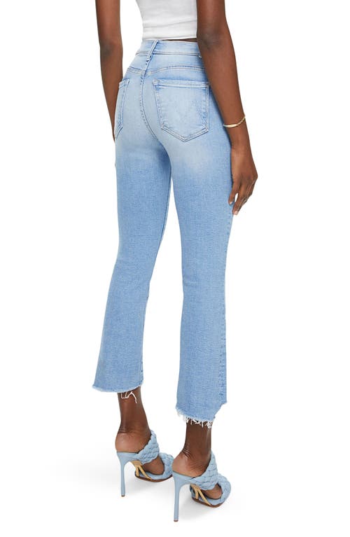 Mother The Insider Cropped Frayed High-rise Flared Jeans In Blue