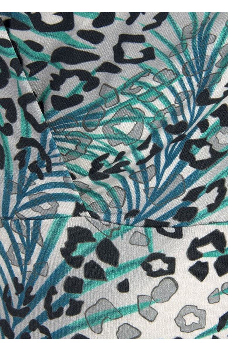 LASCANA Women's Sleeveless Wrap Look Top, Alternate, color, Grey & Teal