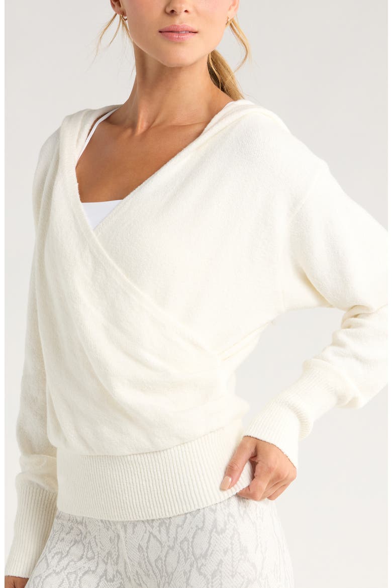 Surplice Hoodie Sweater, Alternate, color, IVORY EGRET
