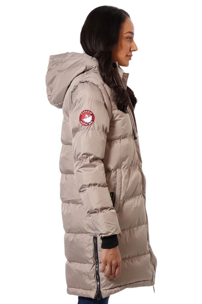 Women's Long Heavyweight 2 in 1 Puffer Jacket and Vest, Alternate, color, BLUSH