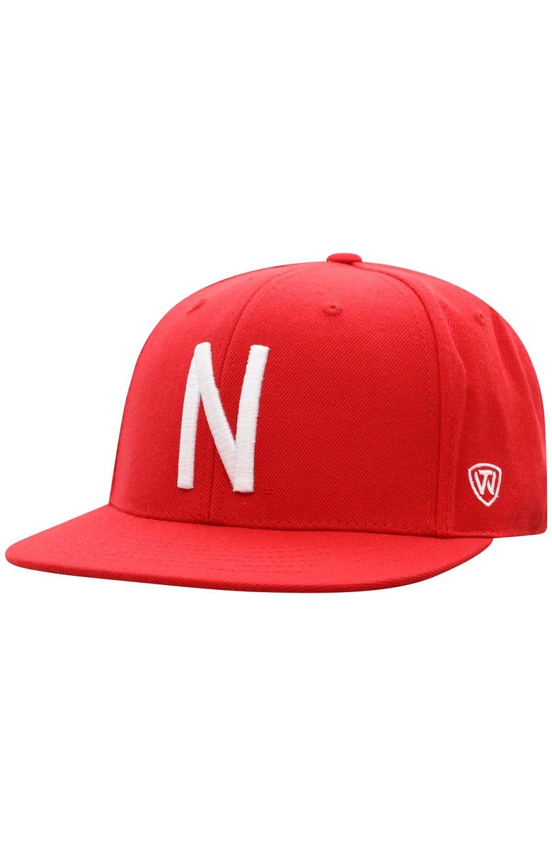 TOP OF THE WORLD Men's Top of the World Scarlet Nebraska Huskers Team Color Fitted Hat, Main, color, Scarlet