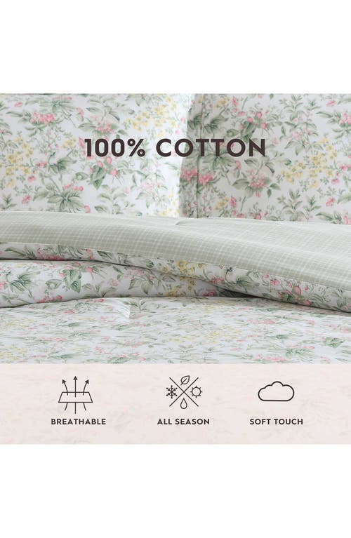 Laura Ashley Bramble Floral Comforter Set In Pink