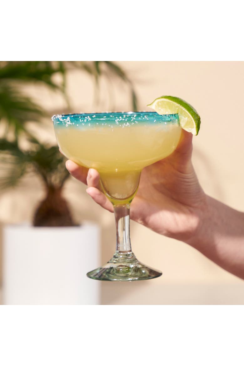 Segunda Vida Primavera Recycled Margarita Glasses Set of 2, Alternate, color, Clear