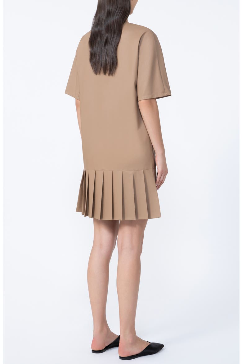 Hidesia Pleated Jersey Dress, Alternate, color, CAMEL