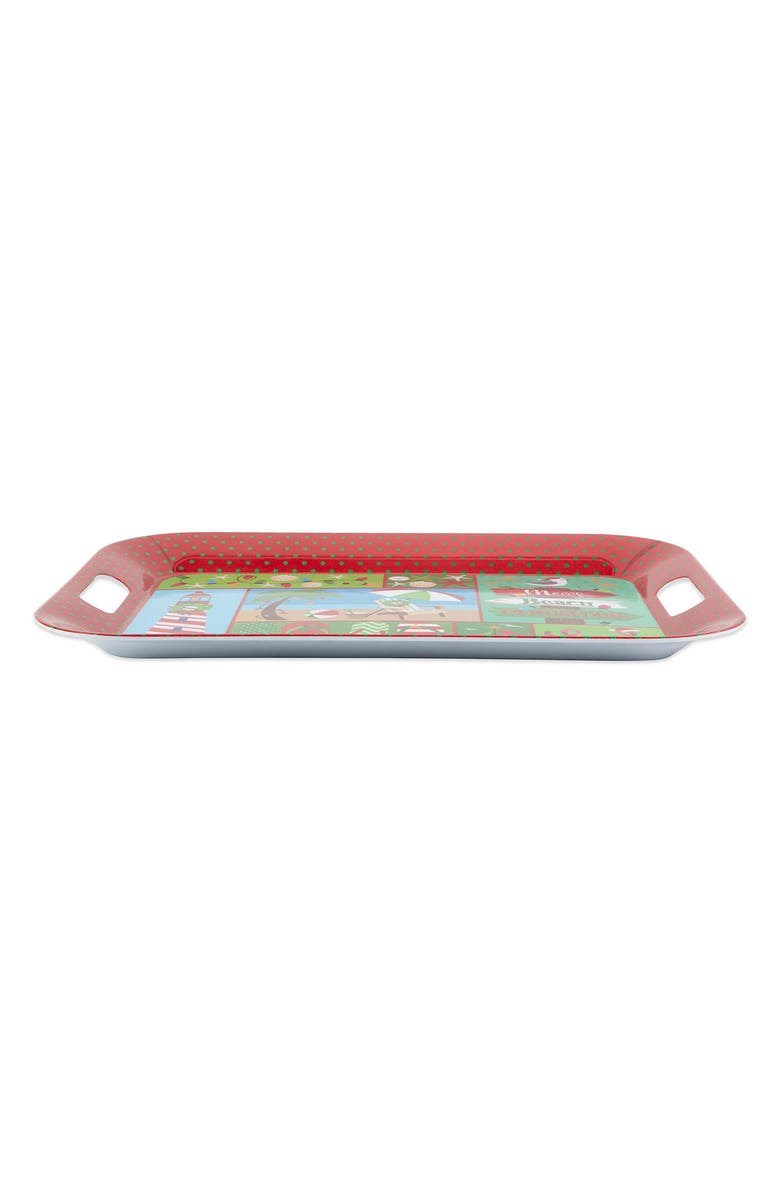 Design Imports Set of 4 Coast Christmas Trays, Alternate, color, Melamine Coastal Christmas