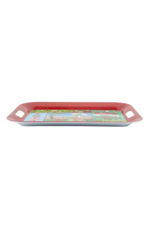 Design Imports Set Of 4 Coast Christmas Trays In Red