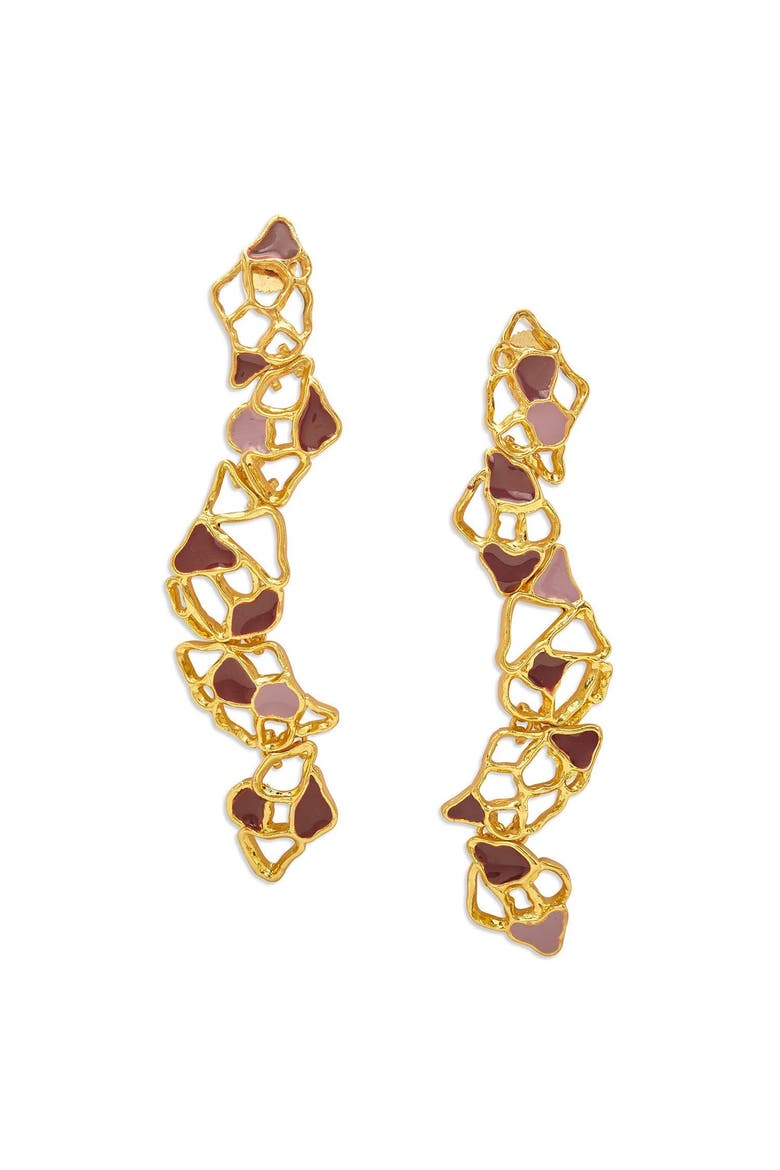 Gaia Drop Earrings, Main, color, Gold Plated