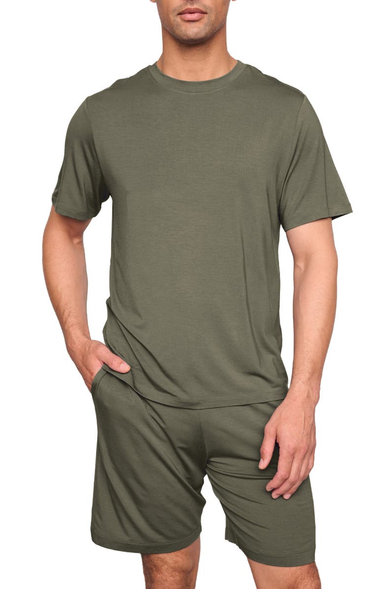 Eberjey Henry Pajama T-Shirt & Shorts Set, Main, color, Smokey Olive