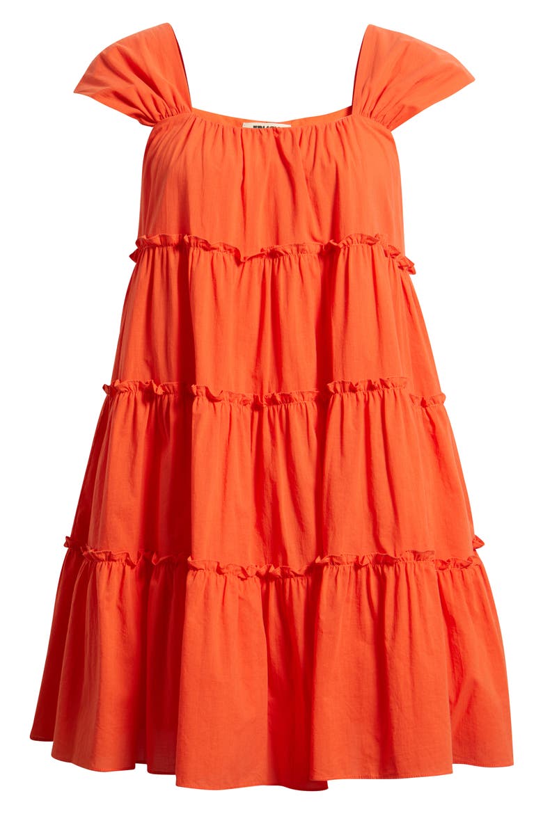 Nicandro Tiered Cotton Minidress, Alternate, color, CORAIL