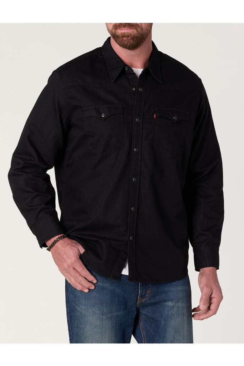 Big & Tall  Classic Western Black Rinse Shirt, Alternate, color, BLACK RINSE