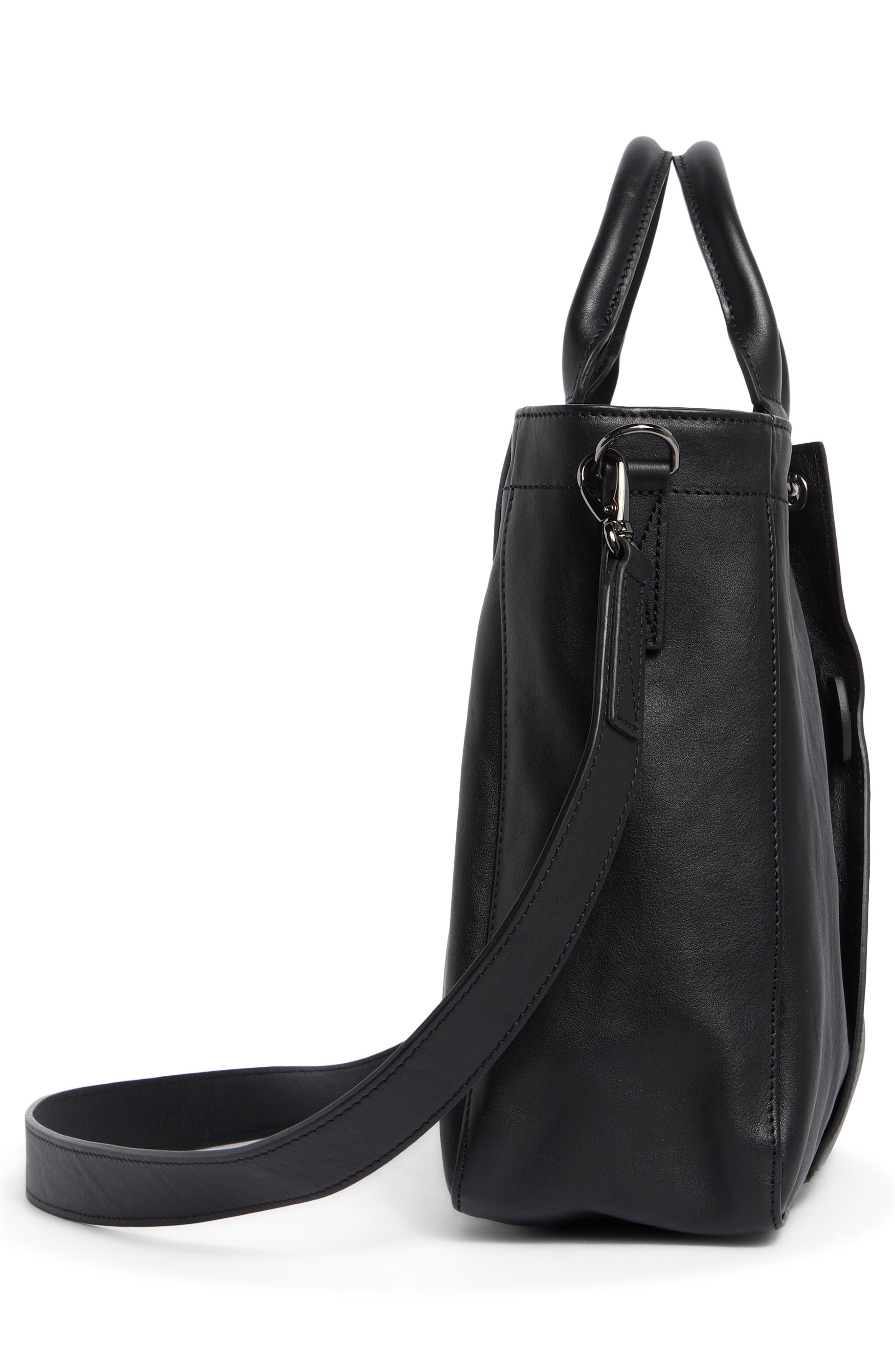 Longchamp LC3D Zip Top Medium Leather Tote Bag, Alternate, color, Black