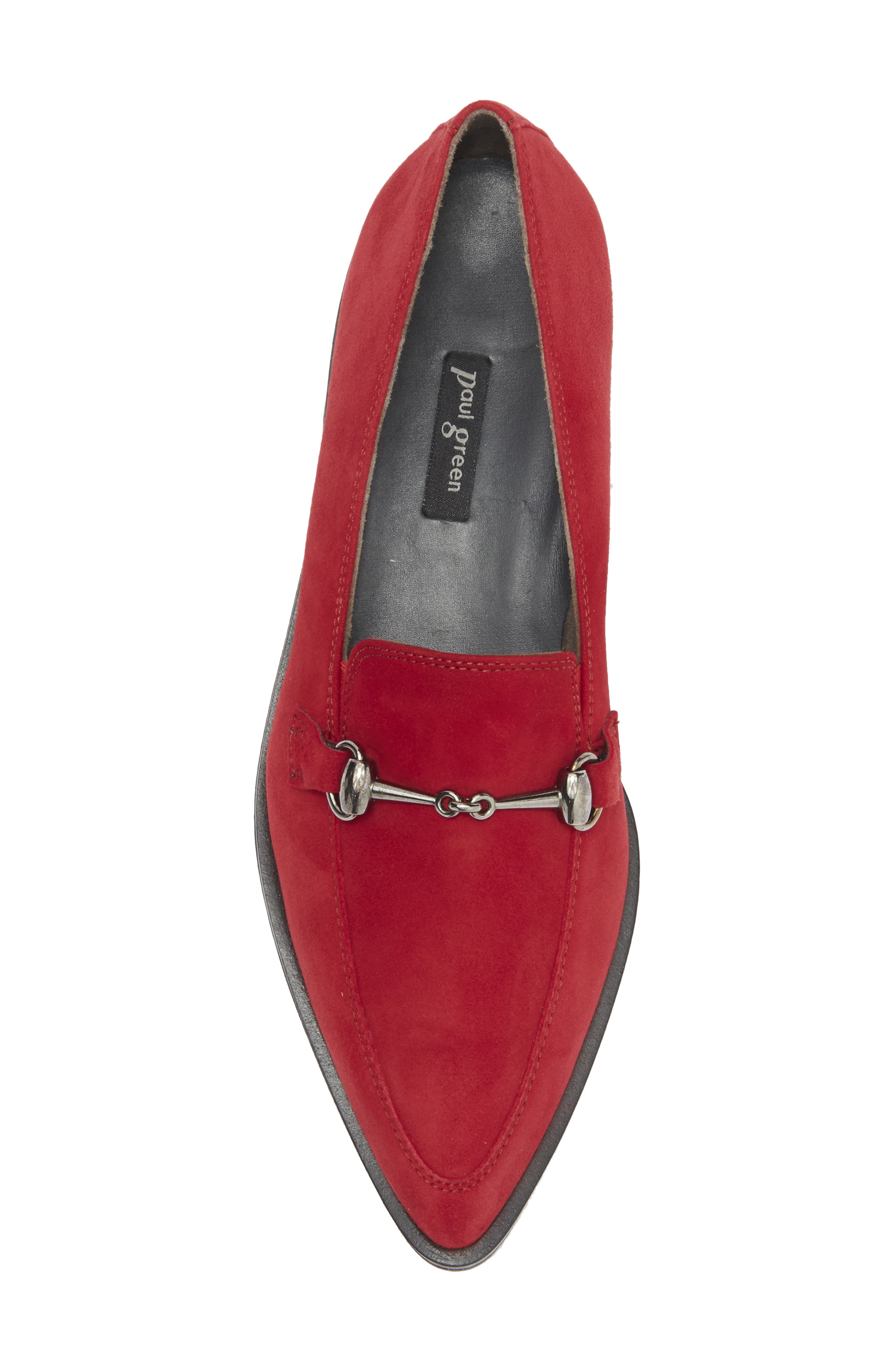 Paul Green Wexler Pointed Toe Bit Loafer, Alternate, color, Chili Suede