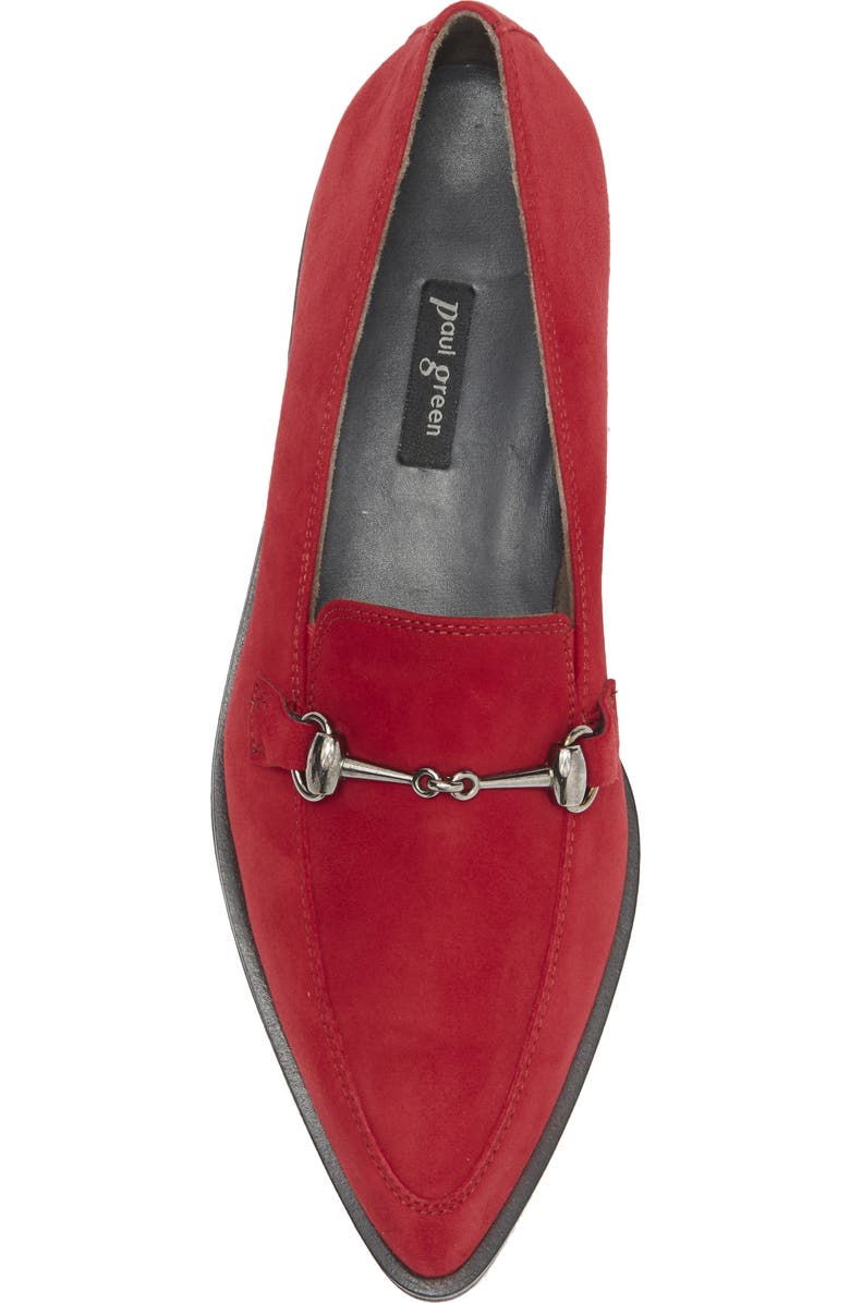 Paul Green Wexler Pointed Toe Bit Loafer, Alternate, color, Chili Suede