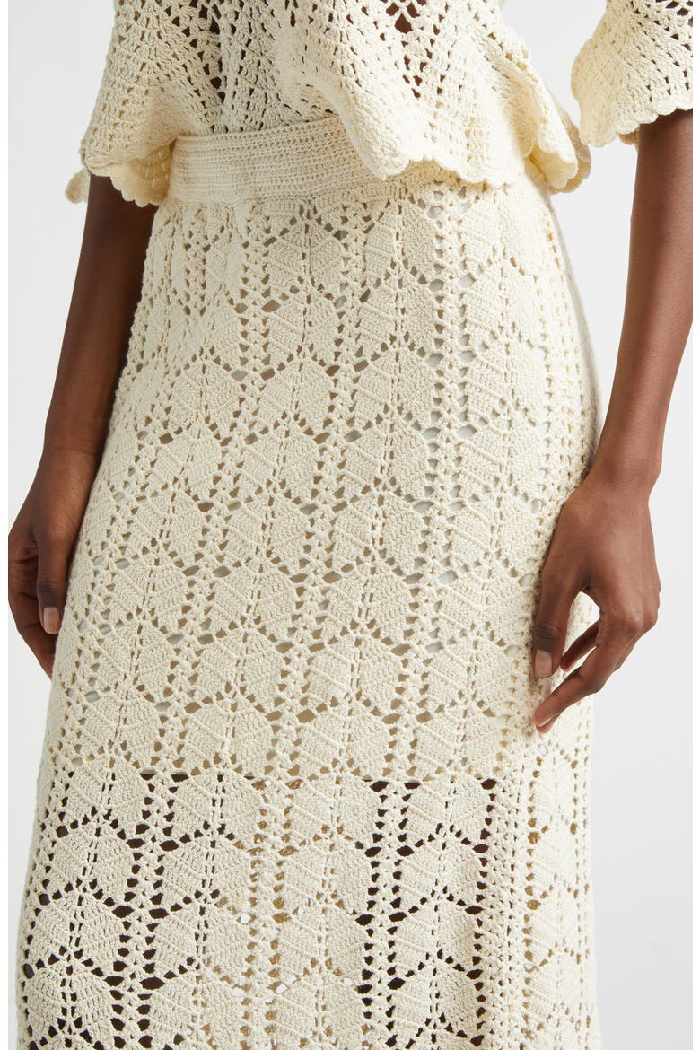 Awaken Crochet Midi Skirt, Alternate, color, CREAM