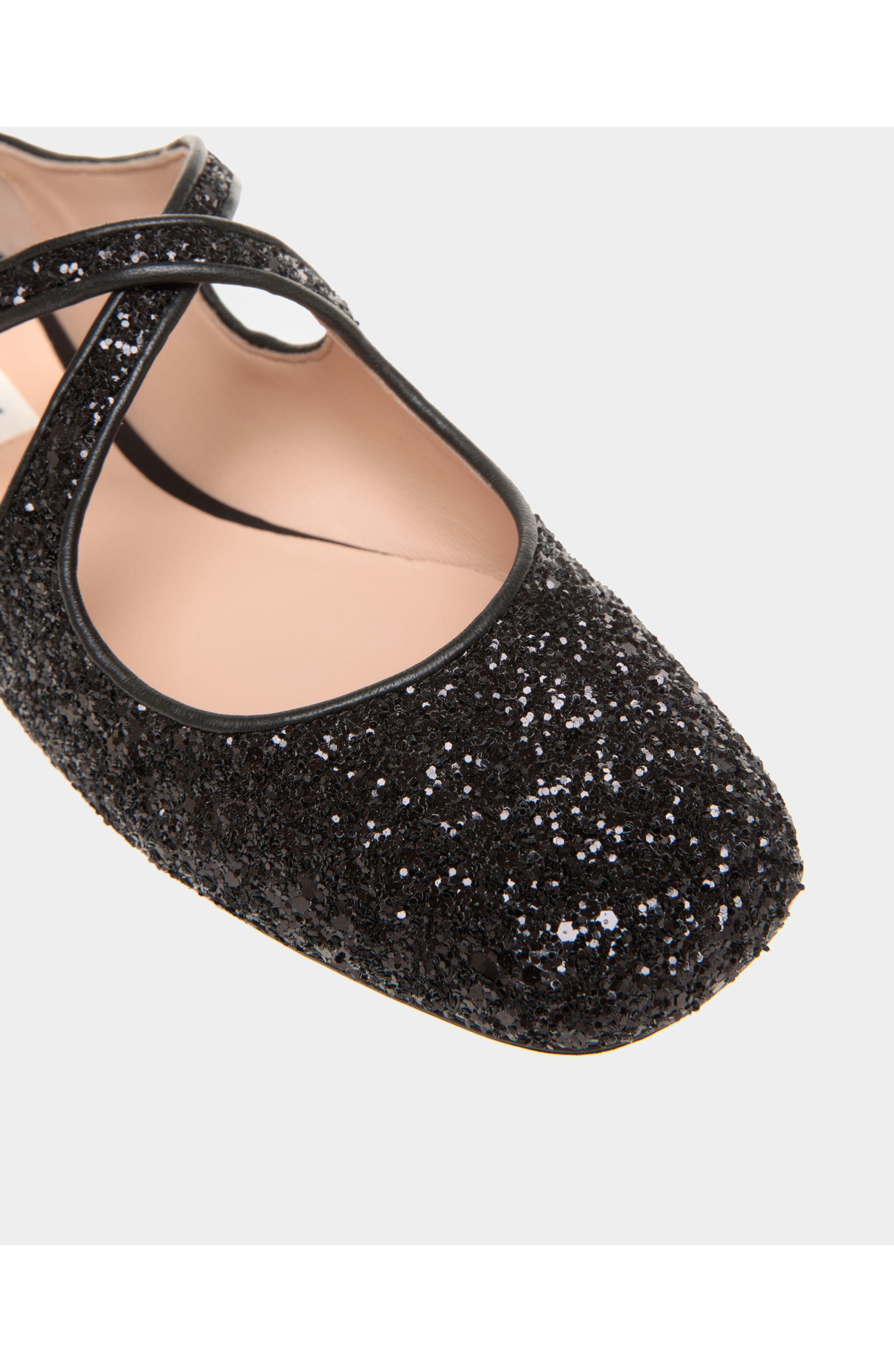 Bally rina Flat In Glitter with Leather Lining, Alternate, color, 