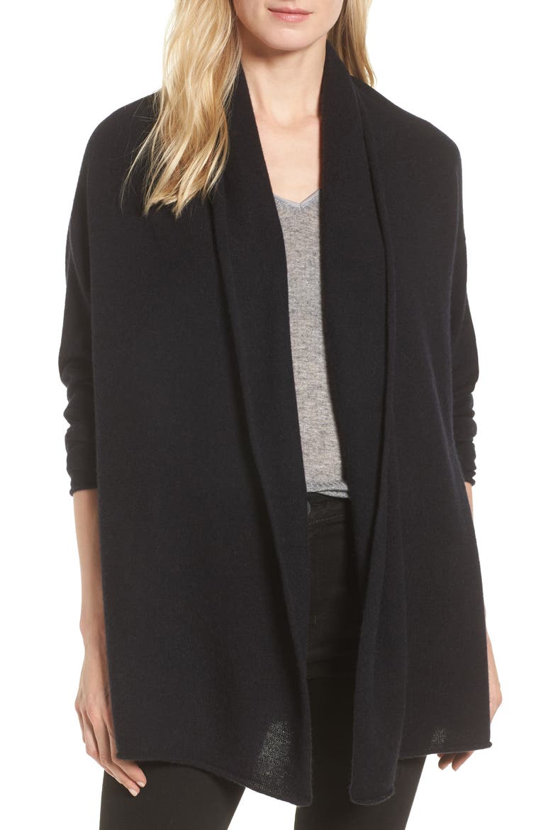 Shawl Collar Cashmere Cardigan, Main, color, BLACK
