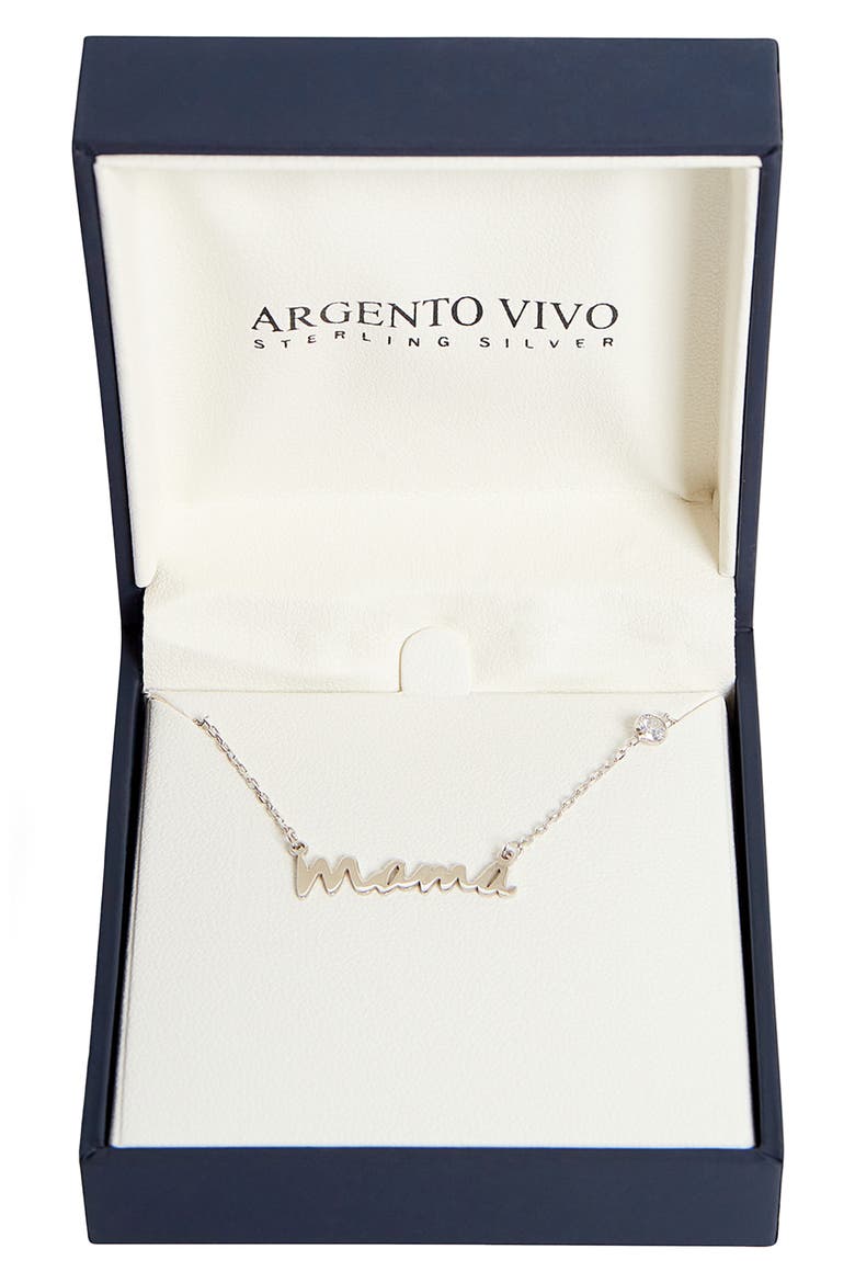 Alternating Color Cursive ARGENTO VIVO 18K Gold Plated Sterling Silver Cubic Zirconia Mama ...