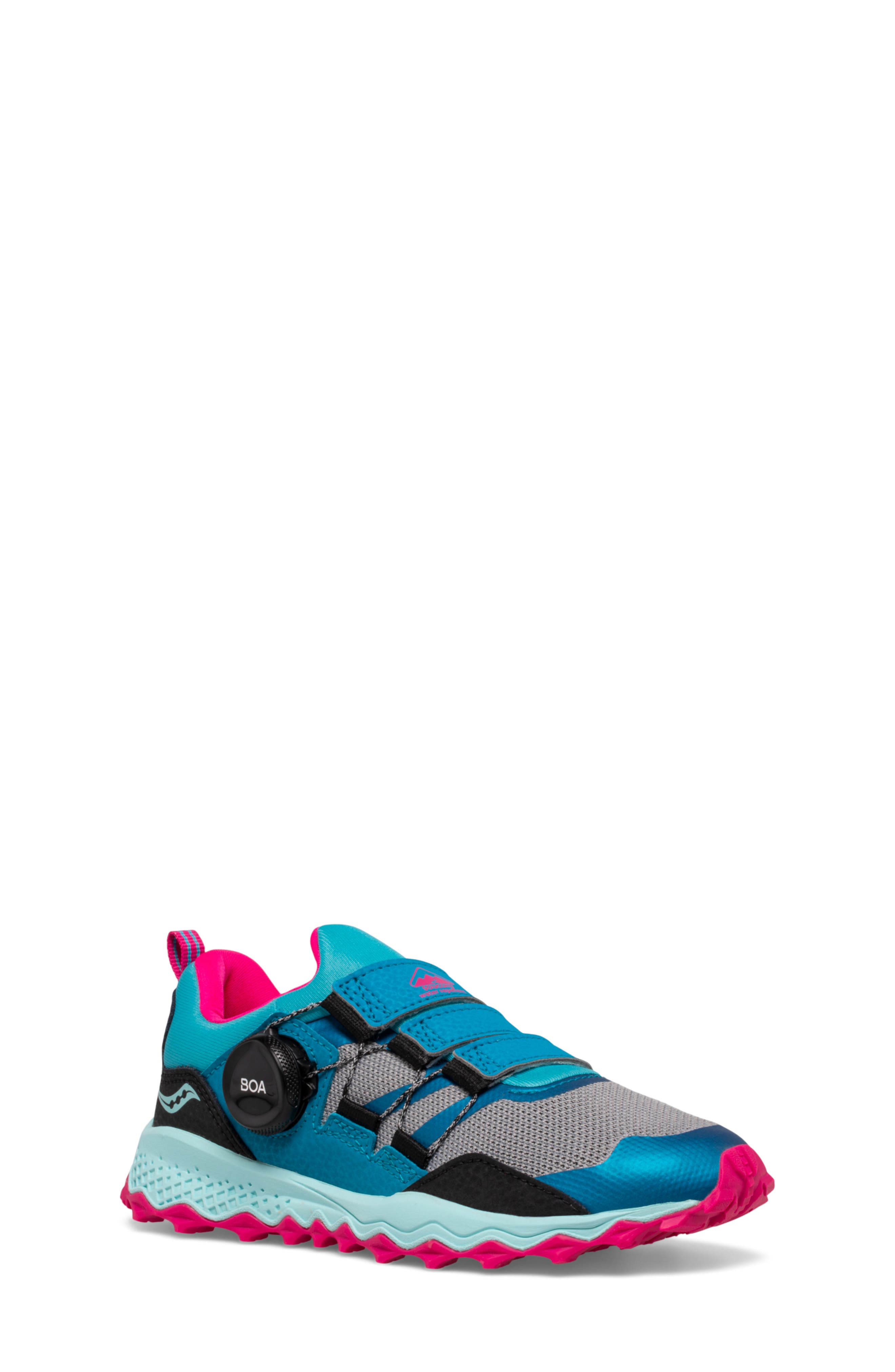 Saucony Kids' Peregrine 12 BOA<sup>®</sup> Water Repellent Trail Sneaker, Main, color, 