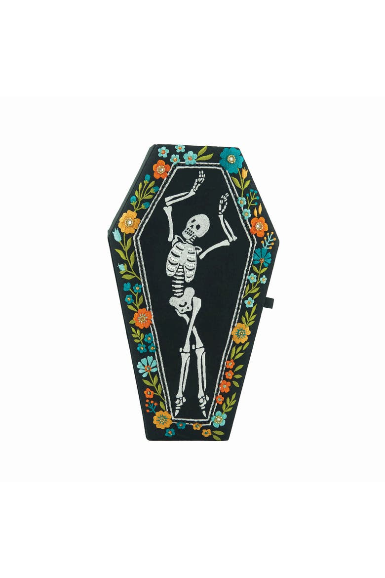 Skelton Coffin Dance Halloween Figurine, Alternate, color, Black