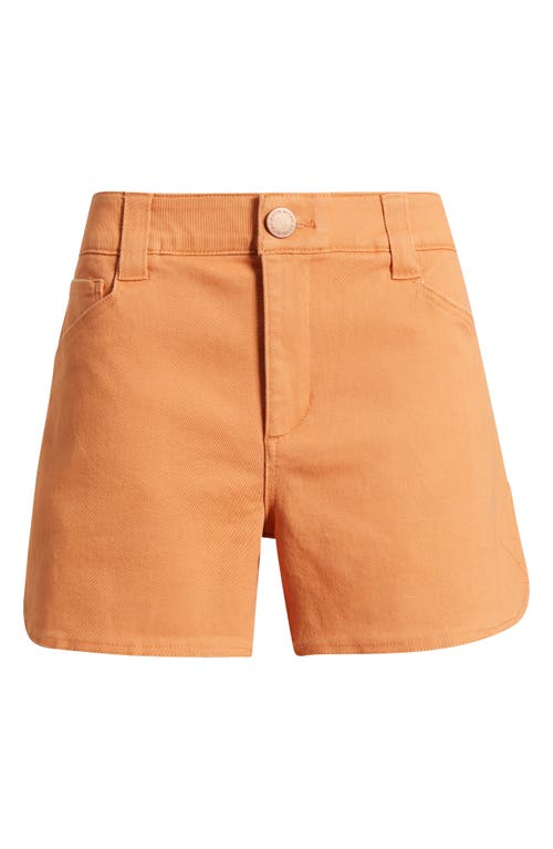 Wit & Wisdom Skyrise High Waist Dolphin Hem Denim Shorts In Orange
