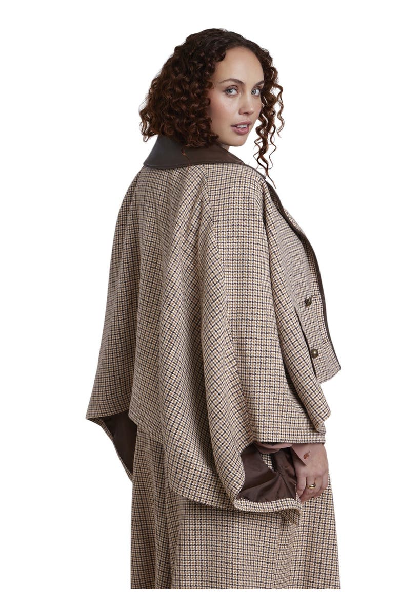 Houndstooth Cape Jacket (plus), Alternate, color, PLAID