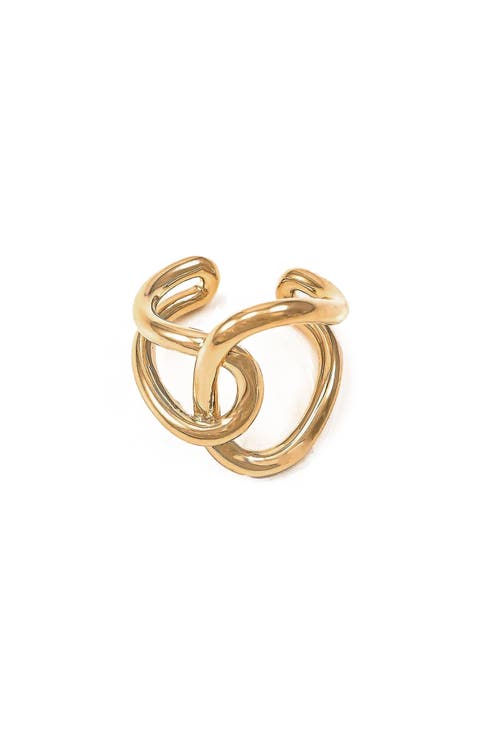 14k Gold Plated Breena Ring Dainty Textured Minimalist Trendy